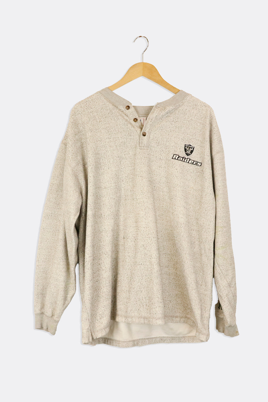 Vintage NFL Los Angeles Raiders Button Up Fleece Embroidered Logo Sweatshirt Sz XL