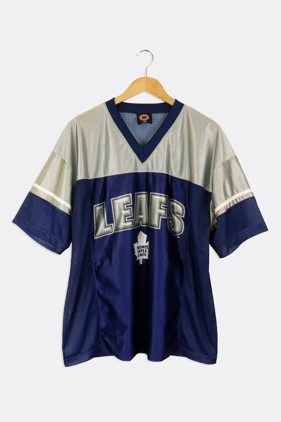 Vintage NHL Toronto Maple Leafs Mesh Embroidered Football Style Jersey Sz L
