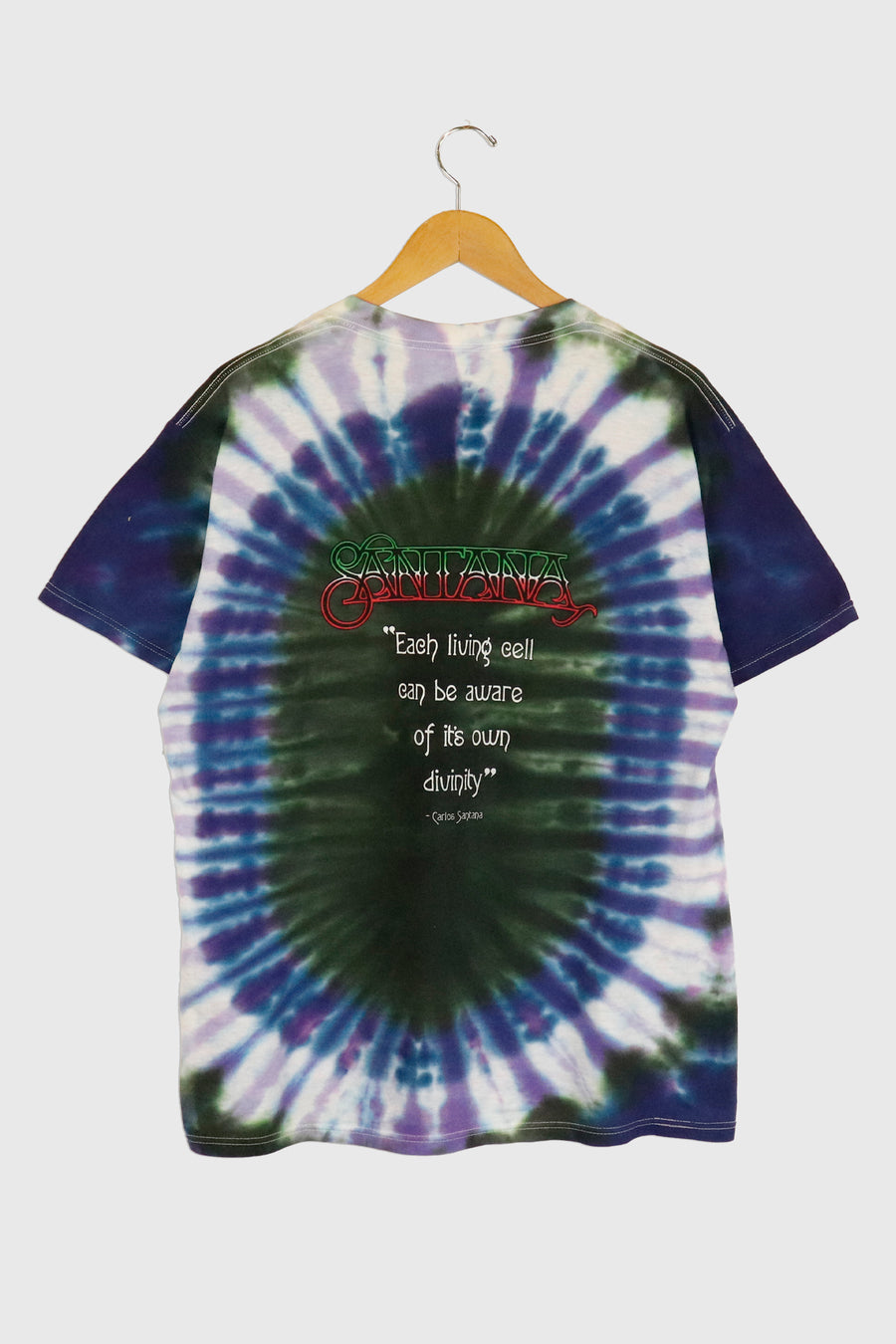 Vintage 1999 Carlos Santana Divinity Quote Graphic T Shirt Sz M