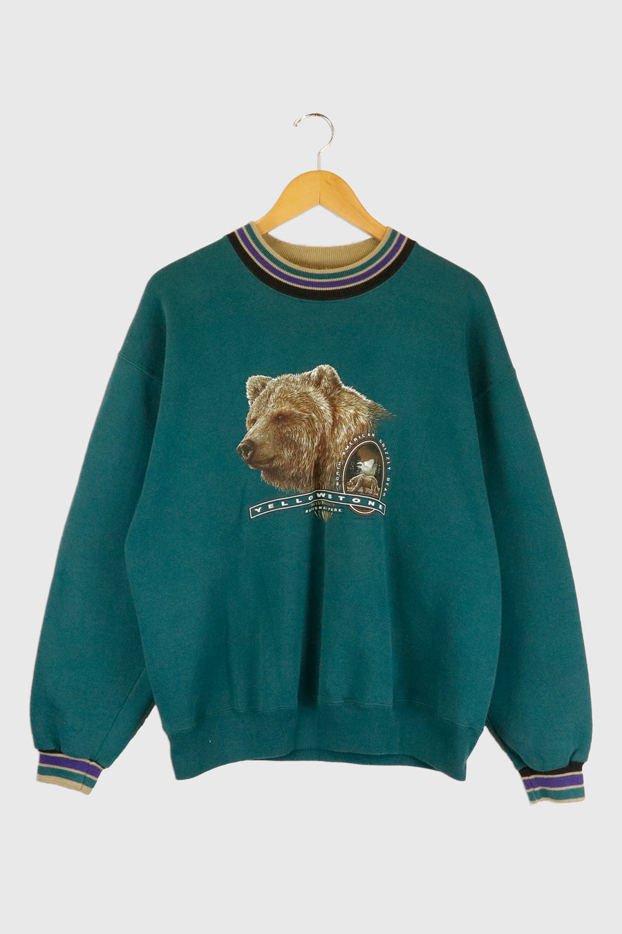 Vintage Yellowstone Grizzly Bear Graphic Sweatshirt Sz L