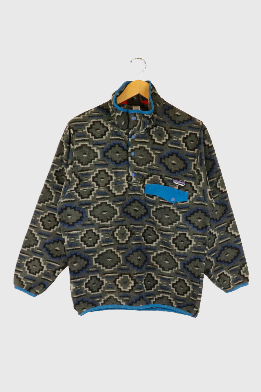Vintage Patagonia Patterned Quarter Button Up Sweatshirt Sz XS