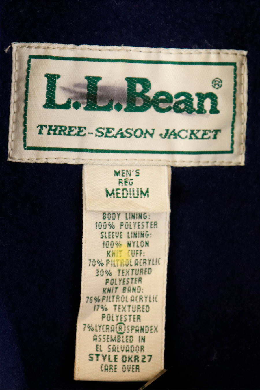 Vintage LL Bean Fleece Lined Ligthweight Jacket Sz M