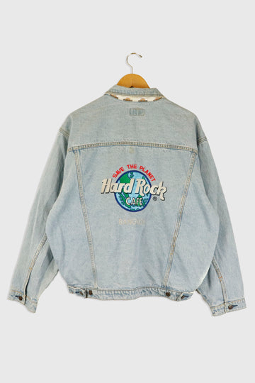 Vintage Planet Hollywood Hard Rock Cafe Bangkok Denim Button Up Jacket
