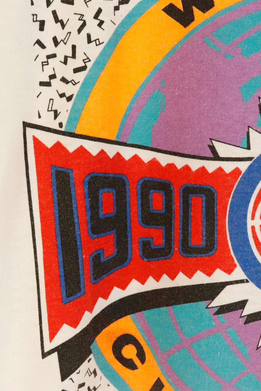 Vintage 1990 Detroit Pistons Neon Champs T Shirt Sz L