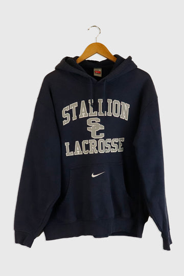 Vintage Nike Stallion Lacross Vinyl Hooded Sweatshirt Sz L