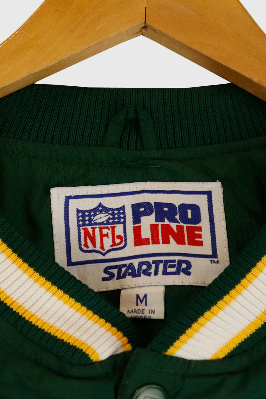 Vintage NFL Green Bay Packers Quarter Button Up Side Zip Pullover Jacket Sz M