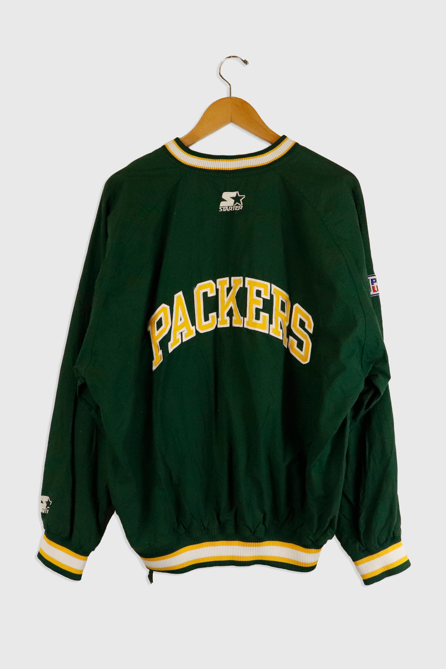 Vintage NFL Green Bay Packers Quarter Button Up Side Zip Pullover Jacket Sz M