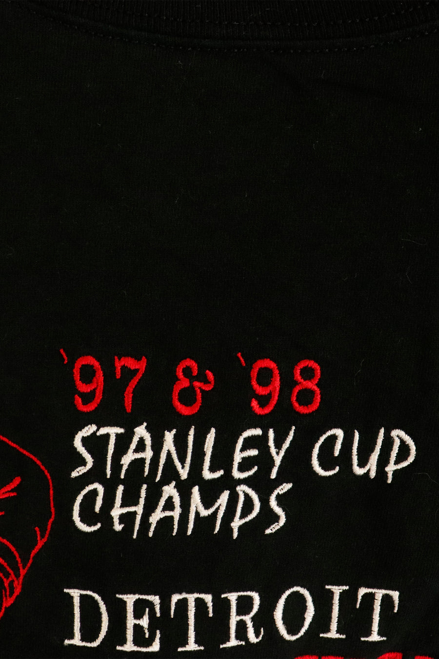 Vintage 1998 Embroidered Detroit Red Wings T Shirt Sz XL