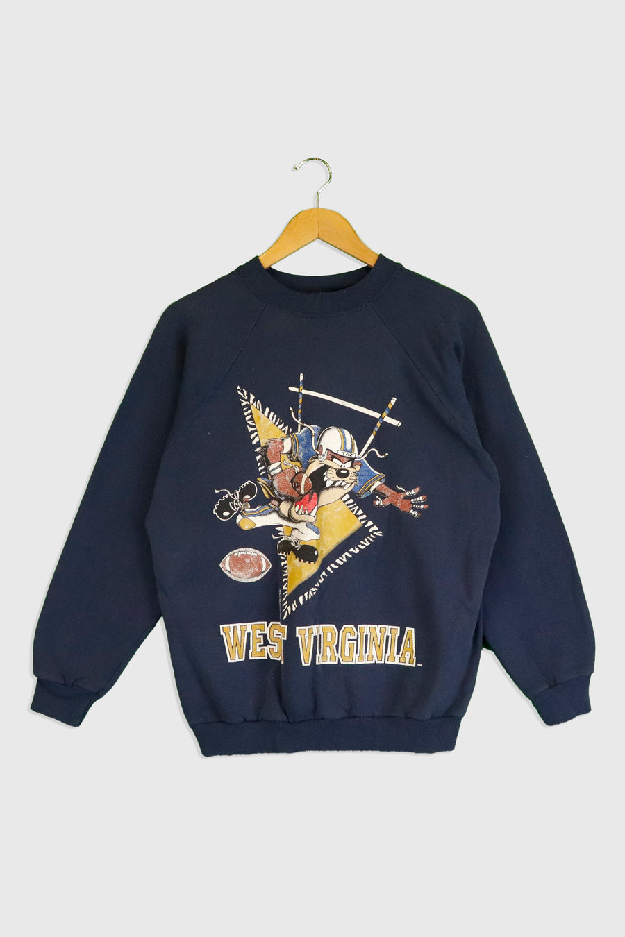 Vintage 1996 West Virginia Taz Football Crewneck Sweatshirt Sz L