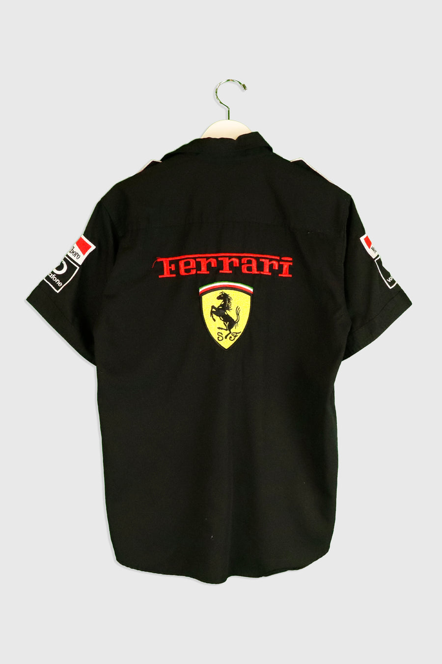 Vintage Ferrari Sponsor Button Up Collared T Shirt Sz L