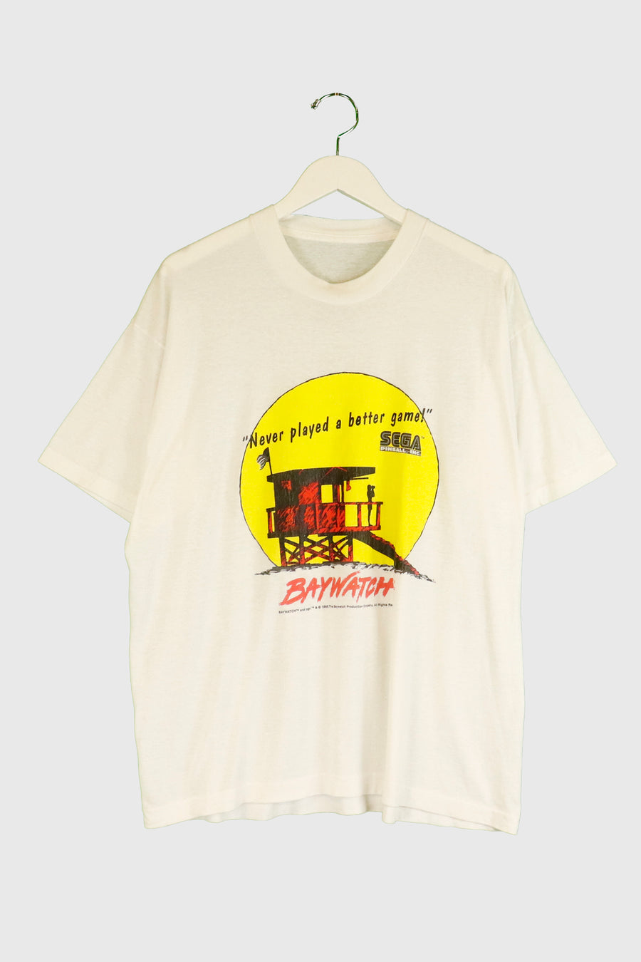 Vintage 1995 Sega Baywatch Game Vinyl T Shirt