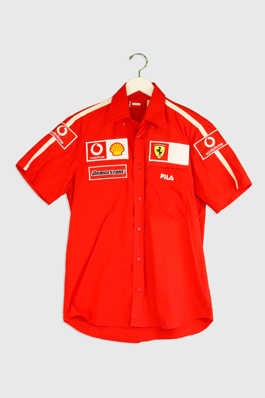 Vintage Ferrari Fila Sponsorship Button Up Collared T Shirt Sz S
