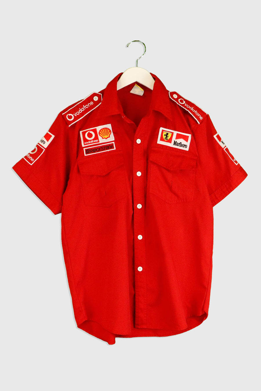 Vintage Ferrari Marlboro Sponsor Button Up T Shirt Sz M
