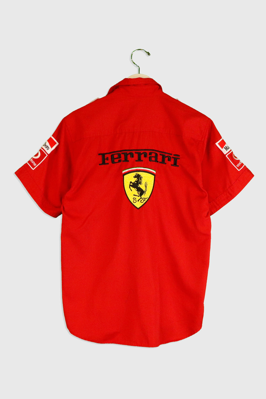 Vintage Ferrari Marlboro Sponsor Button Up T Shirt Sz M