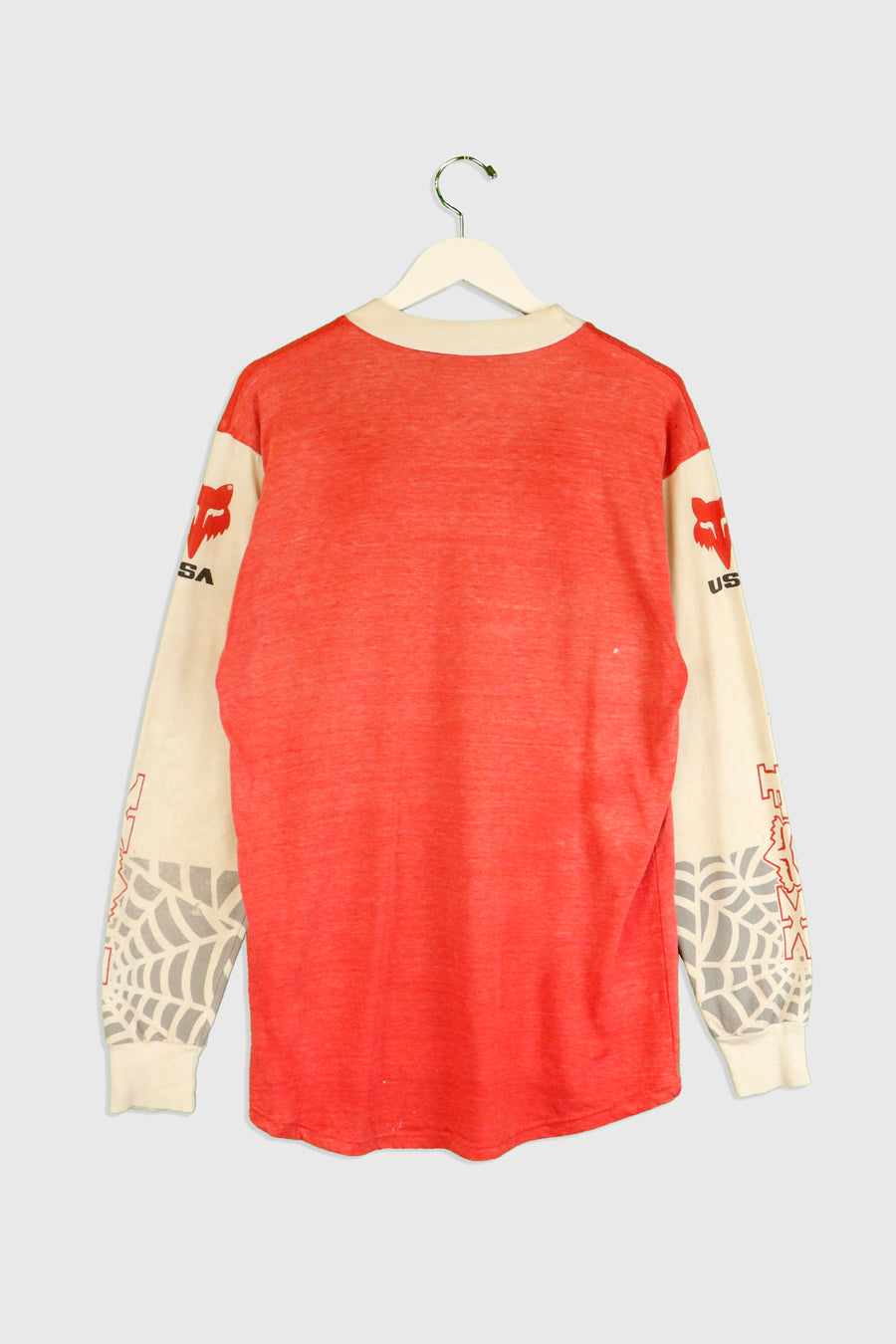 Vintage Fox USA Long Sleeve Colour Block T Shirt Sz L