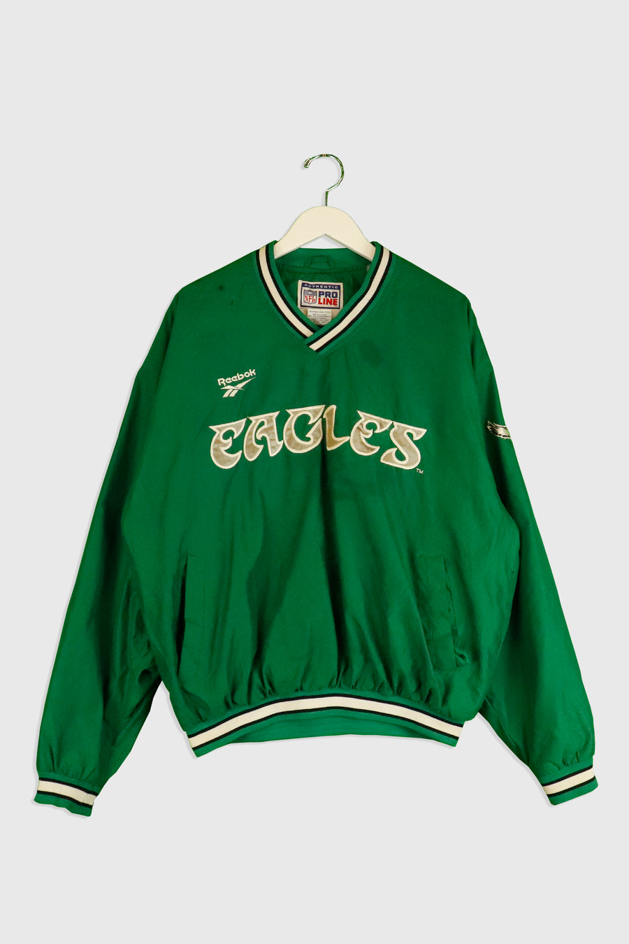 Vintage NFL Philadelphia Eagles Pullover Warm Up Jacket Sz L
