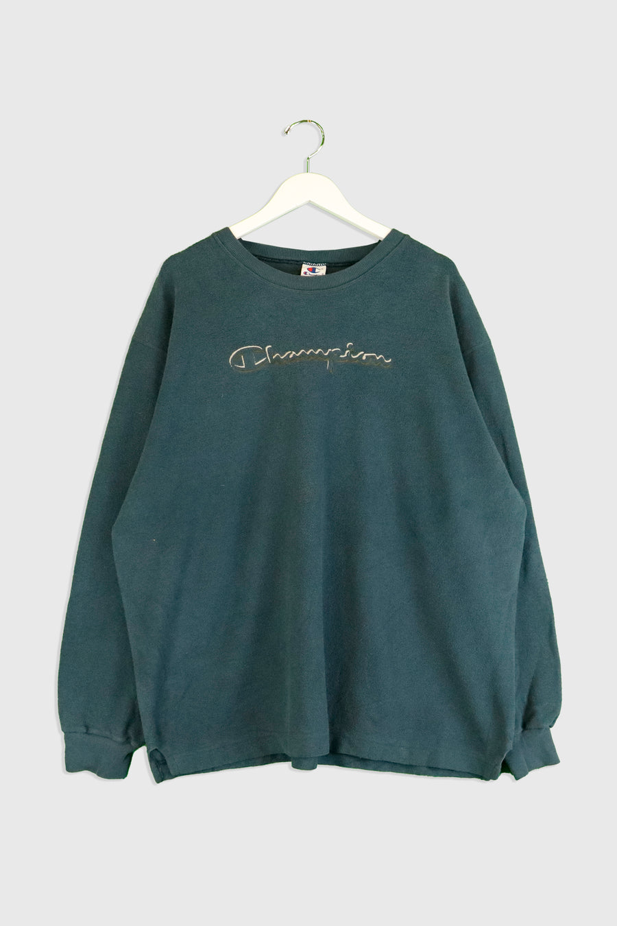 Vintage Champion Fleece Pullover Emrboidered Logo Sweatshirt Sz 2XL