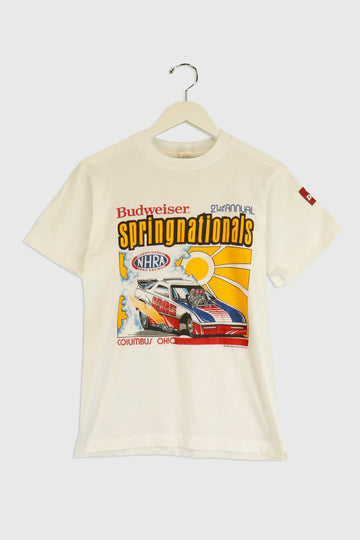 Vintage 1985 Budwieser Springnationals Drag Racing T Shirt Sz M