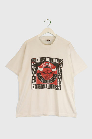 Vintage 1993 NBA Chicago Bulls Championship Square Logo T Shirt Sz XL