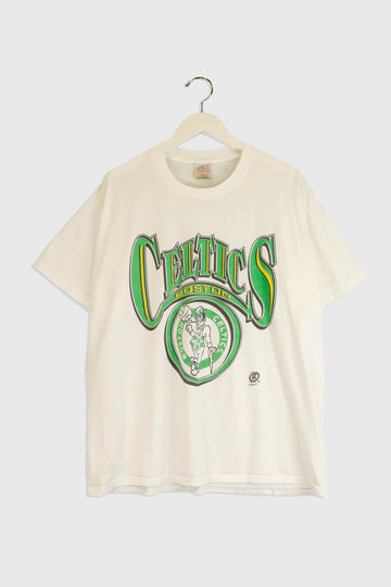 Vintage NBA Boston Celtics Large Logo Vinyl T Shirt Sz XL