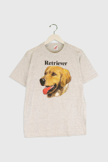 Vintage Retriever Dog Face Graphic T Shirt Sz L