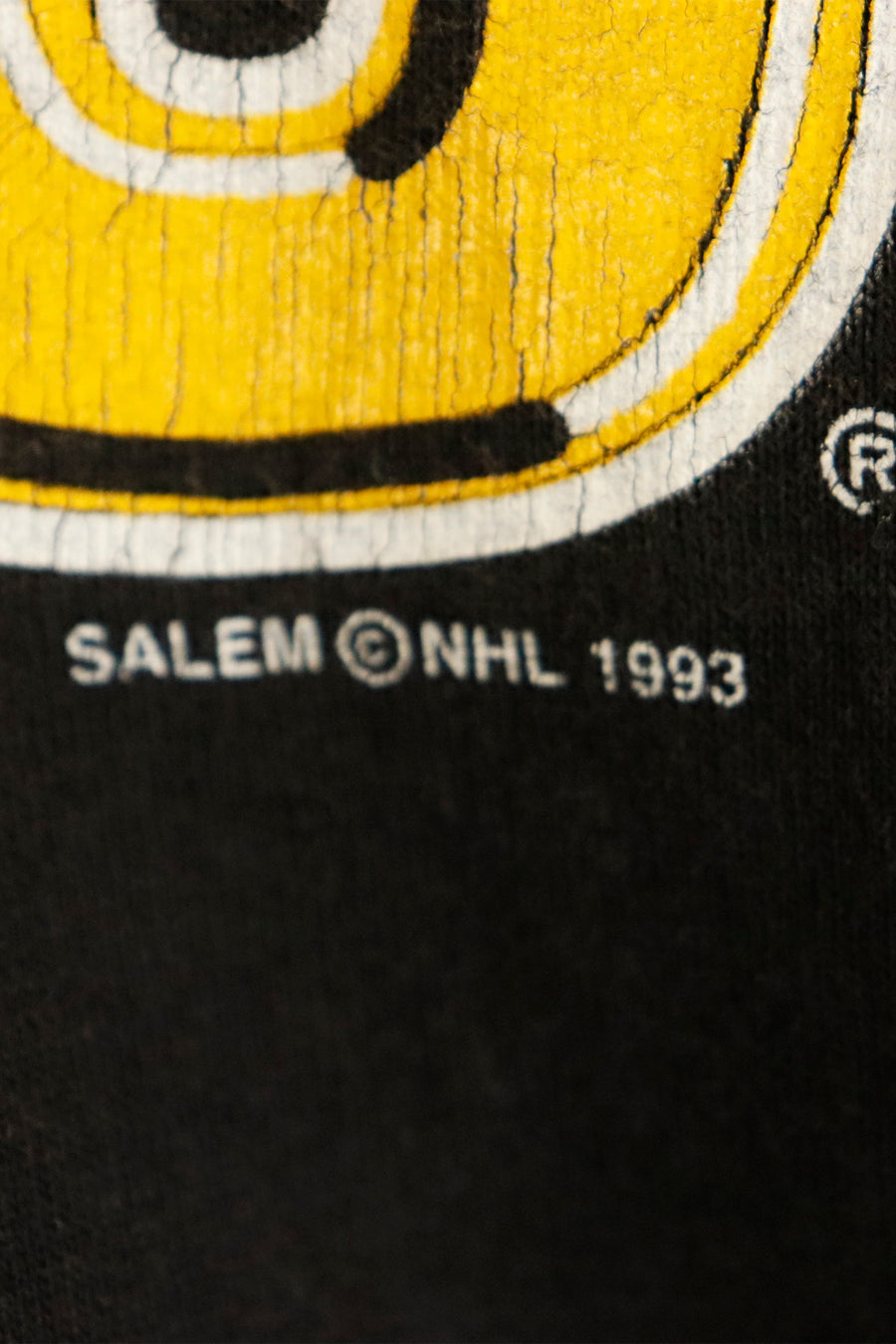 Vintage 1993 NHL Boston Bruins Cartoon Font And Logo T Shirt Sz XL