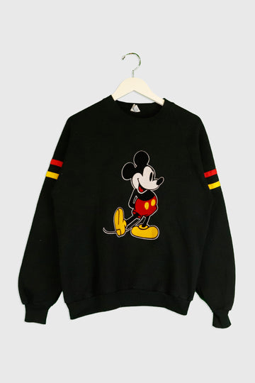 Vintage Disney Velvet Mickey Striped Sleeves Sweatshirt Sz L