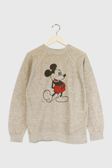 Vintage Disney Micky Mouse With Hands Behind Back Faded Vinyl Sweatshirt