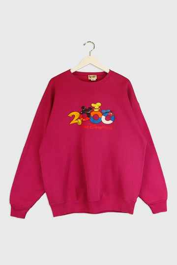 Vintage 2000 Disney Cartoon Numbers Vinyl Sweatshirt Sz XL