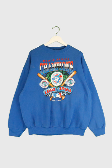 Vintage 1993 MLB Toronto Blue Jays World Series Champs Vinyl Sweatshirt