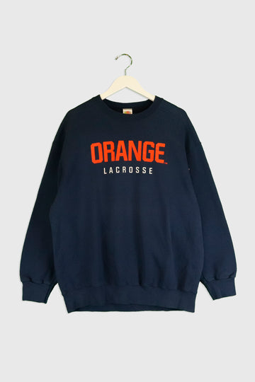 Vintage NCAA Syracuse Lacrosse Vinyl Sweatshirt Sz XL