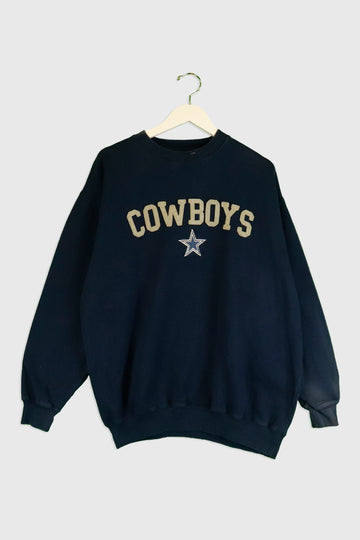 Vintage NFL Dallas Cowboys Embroidered Felt Font And Logo Sweatshirt