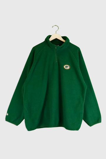 Vintage NFL Greenbay Packers Quarter Zip Fleece Logo Outerwear