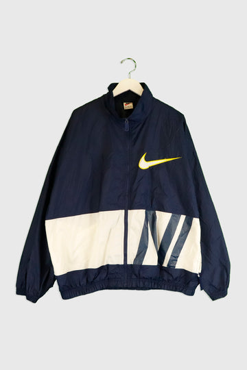 Vintage Nike Full Zip Large Embroidered Swoop Colour Block Windbreaker Sz XL