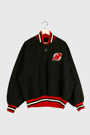 Vintage Starter NHL New Jersey Devils Embroidered Full Zip Bomber Jacket Sz L