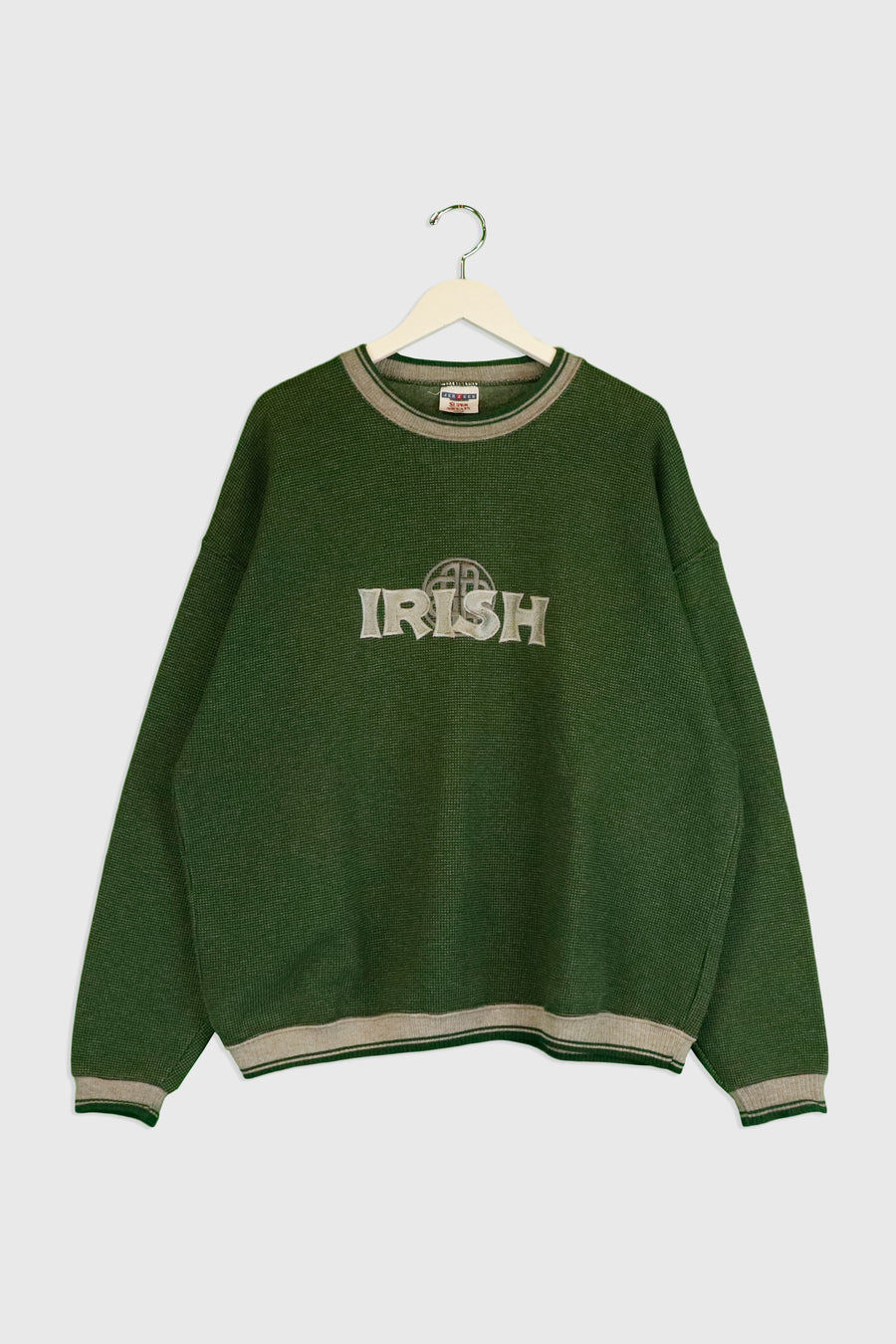 Vintage Embroidered Irish Logo Waffle T Shirt Sz 2XL