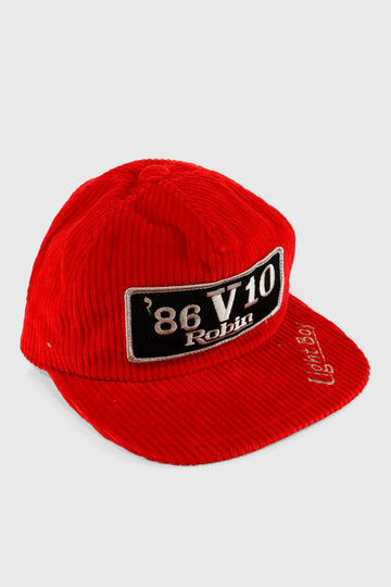 Vintage 1986 V 10 Robin Lightboy Cord Snapback Hat