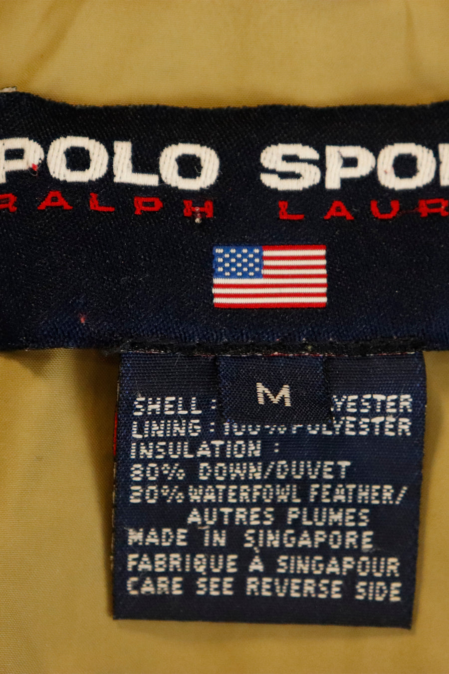 Vintage Polo Sport Cropped Puff Jacket Sz M
