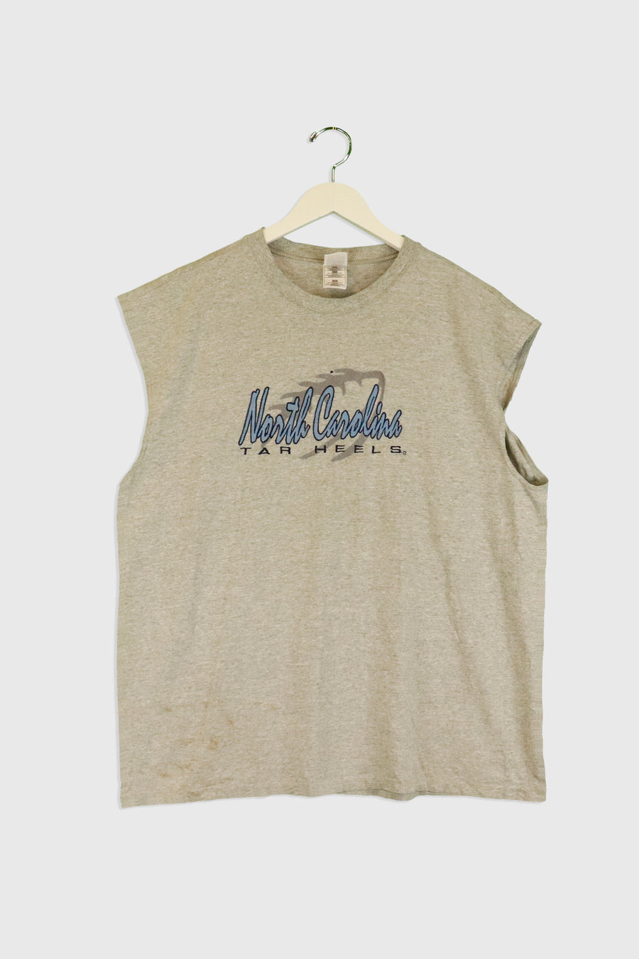 Vintage North Carolina Tar Heel Embroidered Sleeveless T Shirt Sz XL