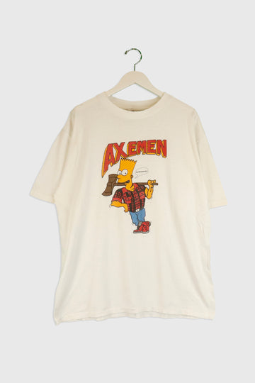 Vintage Bart Simpson Go Axeman T Shirt Sz XL