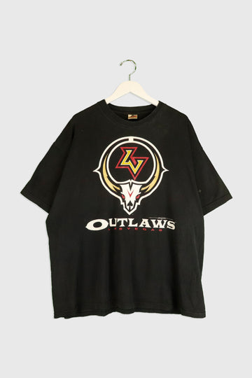 Vintage 2006 XFL Las Vegas Outlaws Logo Vinyl T Shirt Sz 2XL