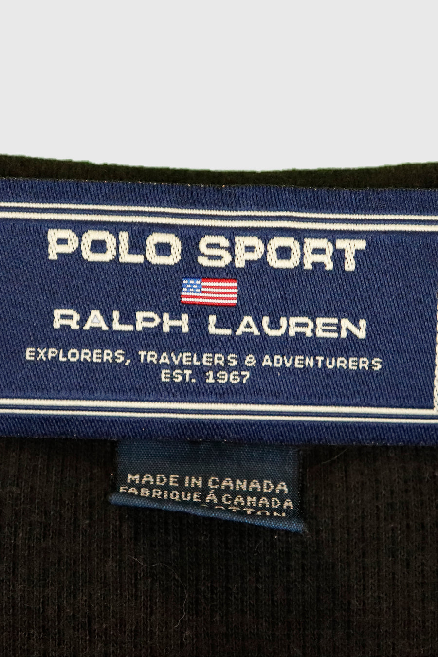 Vintage Polo Sport Waffle Knit Quarter Zip Collared Sweatshirt Sz L