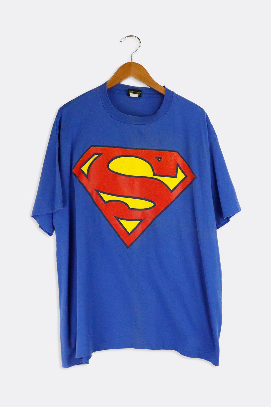 Vintage 2000 Super Man Vinyl Logo Graphic T Shirt Sz XL