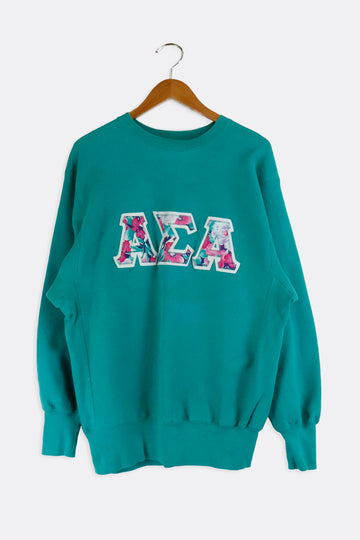 Vintage Champion Reverse Weave AEA Sorority Patch Embroidered Sweatshirt Sz XL