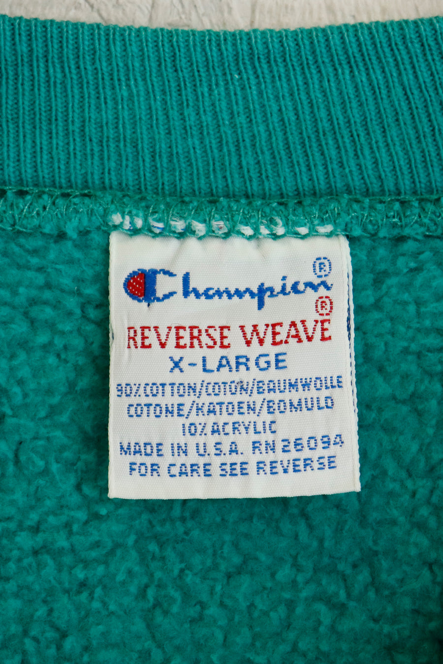 Vintage Champion Reverse Weave AEA Sorority Patch Embroidered Sweatshirt Sz XL