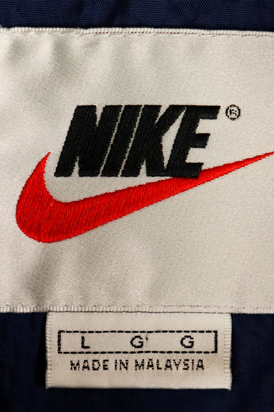 Vintage Nike Full Zip Large Swoosh On Back Striped Hooded Rain jacket Sz L