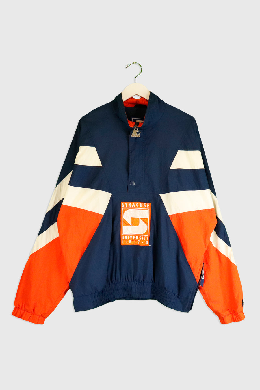 Vintage Starter Syracuse University Half Button Up Multi Colour Jacket Sz L