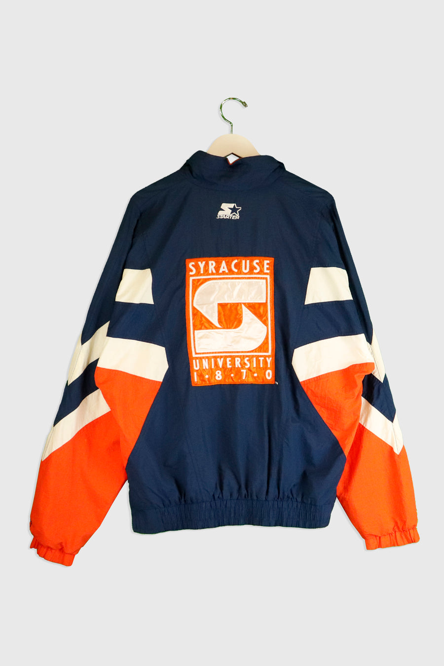 Vintage Starter Syracuse University Half Button Up Multi Colour Jacket Sz L
