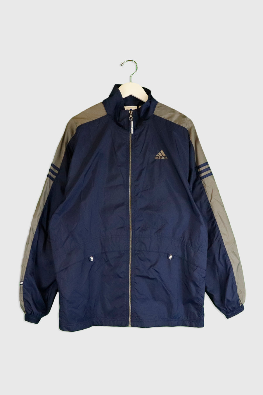Vintage Adidas Full Zip Striped Two Toned Rain jacket Sz S