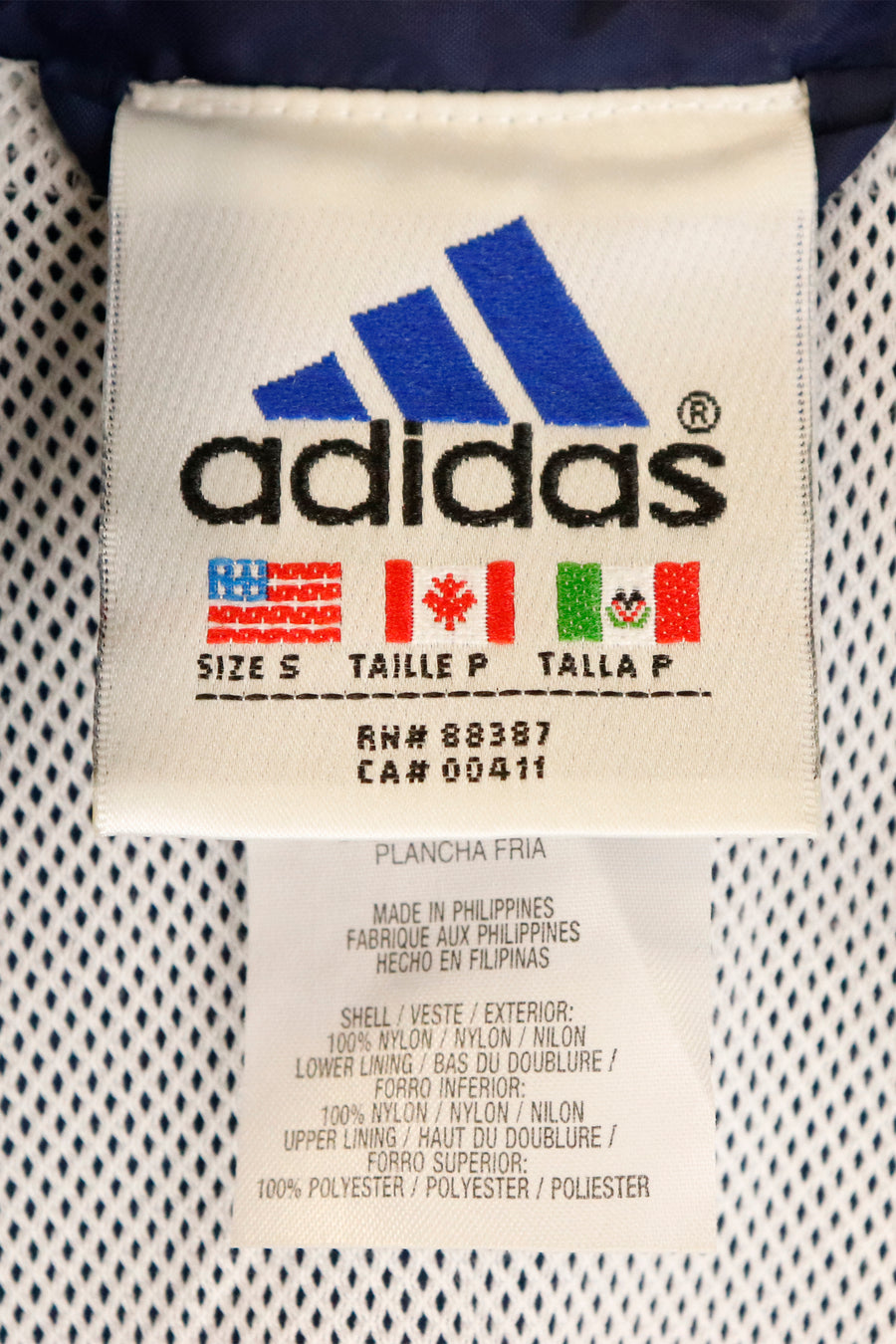 Vintage Adidas Full Zip Striped Two Toned Rain jacket Sz S